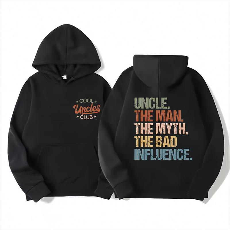 “Cool Uncles Club” Double-Sided Apparel - Funny Uncle “Bad Influence” Gift Shirt & Sweatshirt
