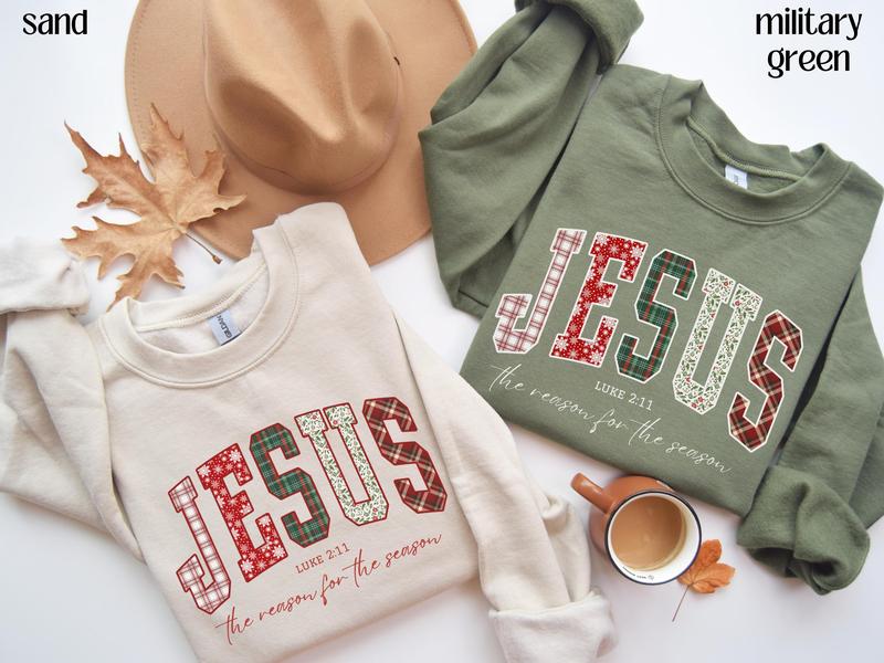 “Jesus: The Reason For The Season” Christian Christmas Sweatshirt – Faith-Based Festive Apparel