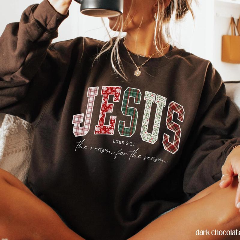 “Jesus: The Reason For The Season” Christian Christmas Sweatshirt – Faith-Based Festive Apparel
