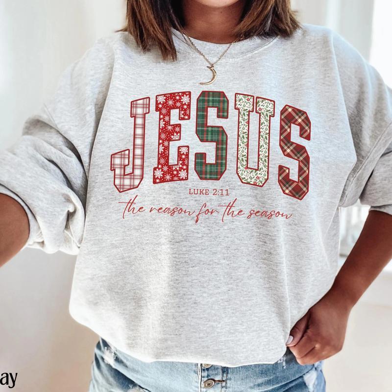 “Jesus: The Reason For The Season” Christian Christmas Sweatshirt – Faith-Based Festive Apparel