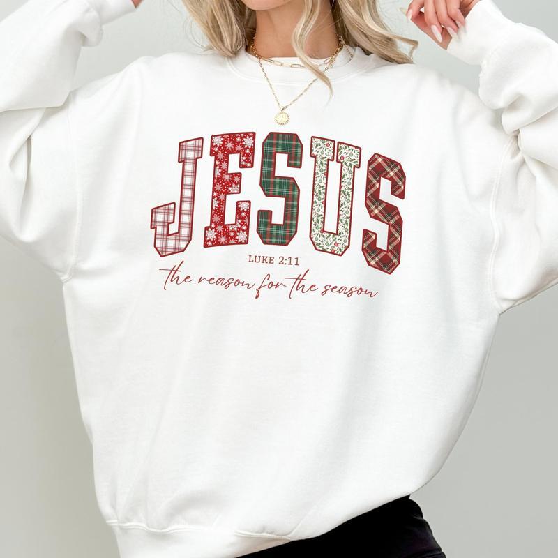 “Jesus: The Reason For The Season” Christian Christmas Sweatshirt – Faith-Based Festive Apparel