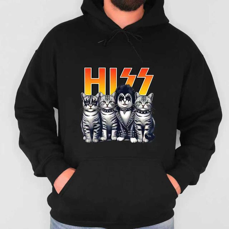 Cute Hiss Cats Rock Kittens Kitty Rocking Music Cat Lovers T-Shirt