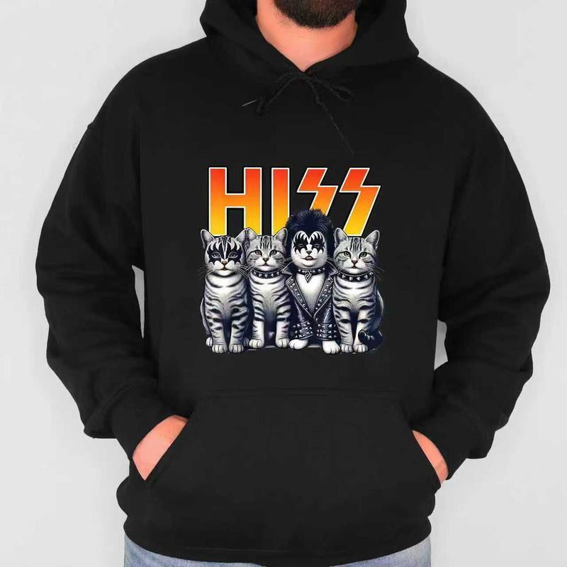 Cute Hiss Cats Rock Kittens Kitty Rocking Music Cat Lovers T-Shirt