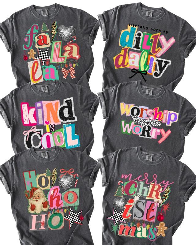 Y2K Preppy Collage Graphic Tees – Retro Coquette Trendy Apparel (Faith & Holiday Styles)
