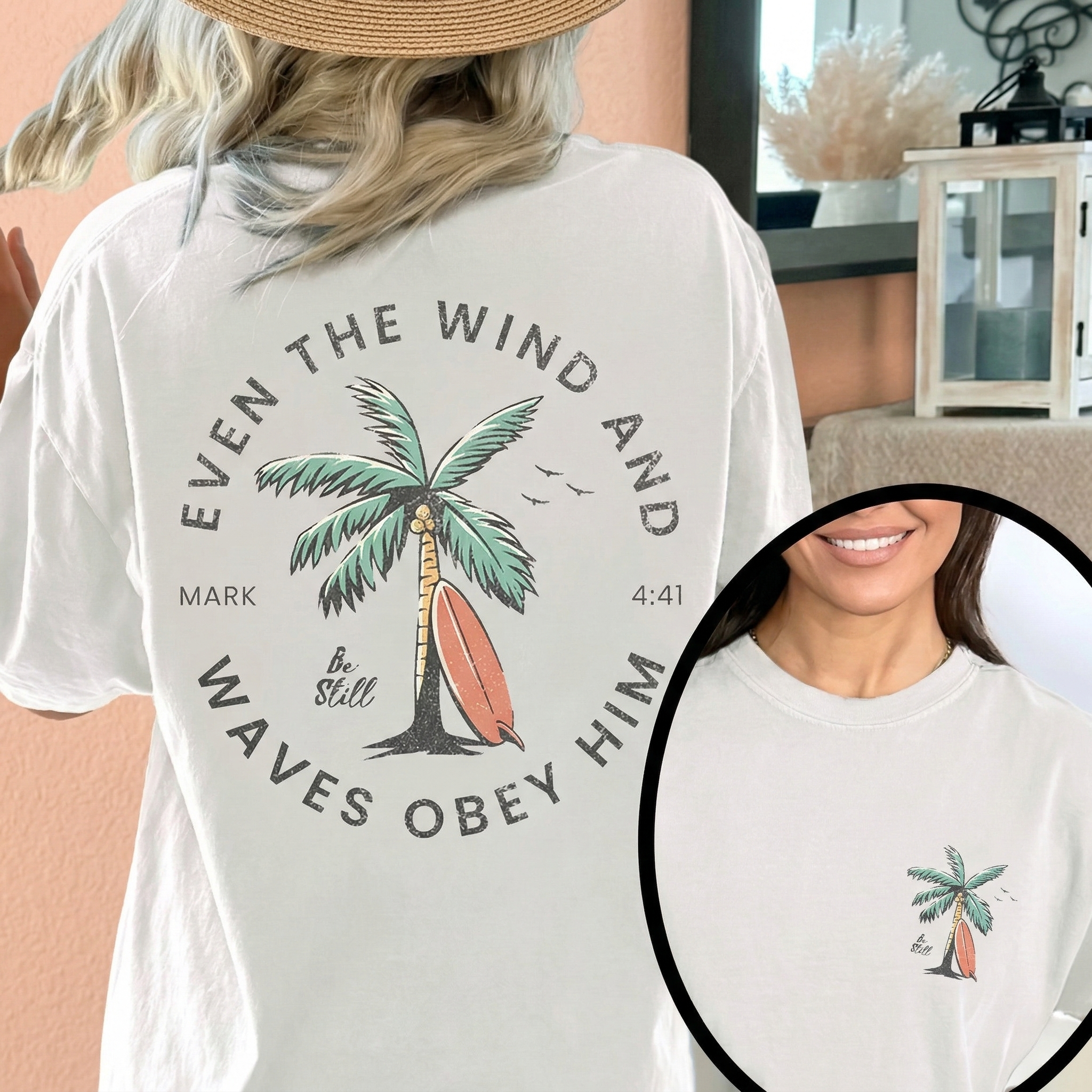 Ocean Inspired Bible Verse Graphic Tee Trendy Christian Beach Shirt