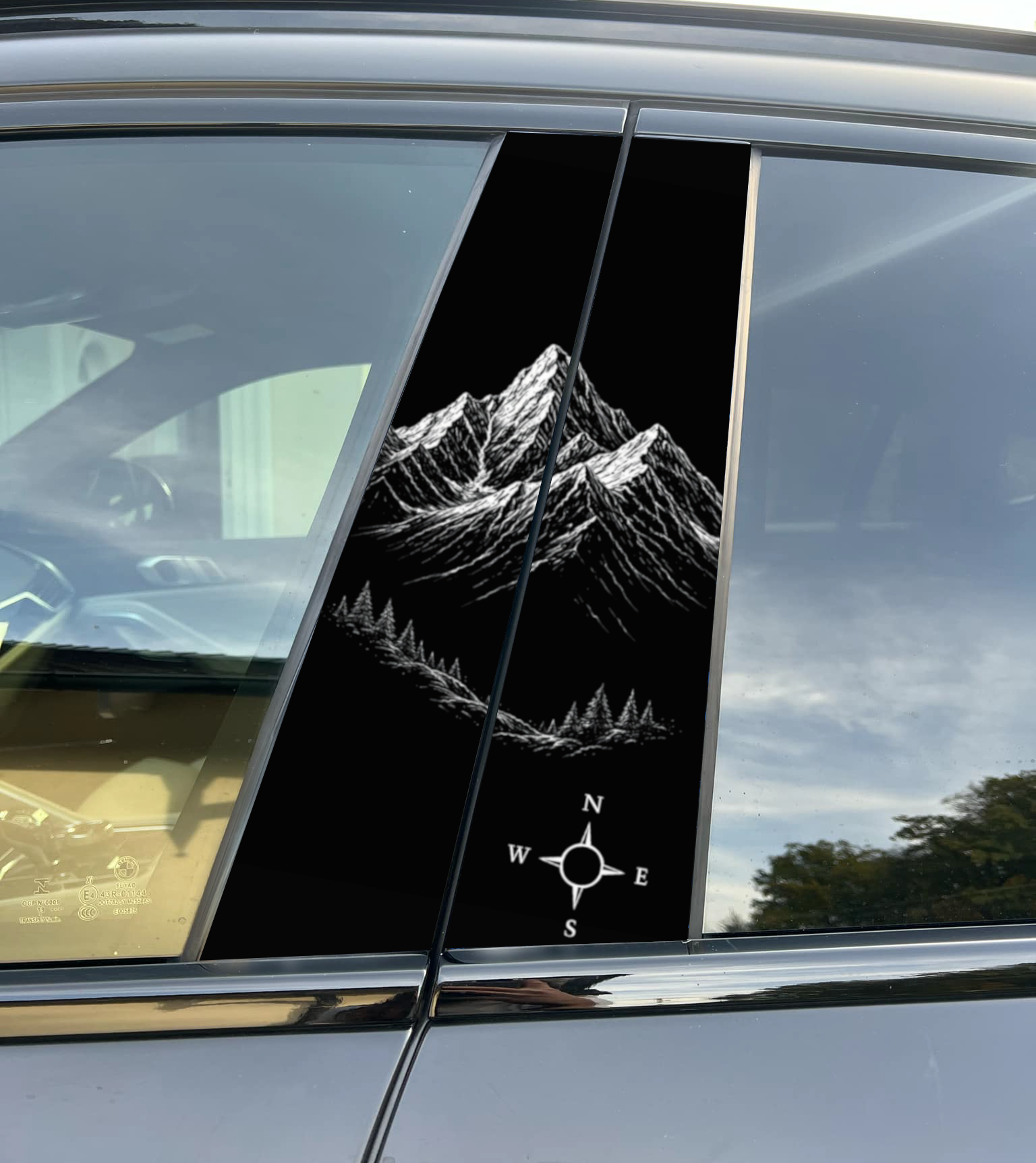 Mountains Car Pillar Wrap - Premium Vinyl B-Pillar Decal, Universal Fit