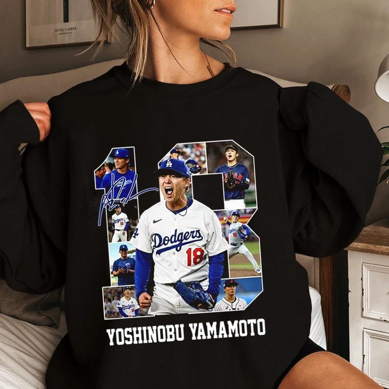 Yoshinobu Yamamoto “18” Baseball Tribute Apparel - Oversized Tee & Sweatshirt Collection