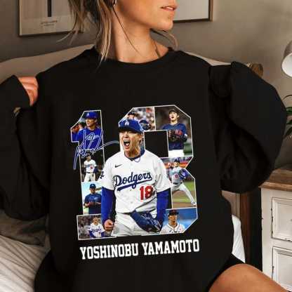 Yoshinobu Yamamoto “18” Baseball Tribute Apparel - Oversized Tee & Sweatshirt Collection