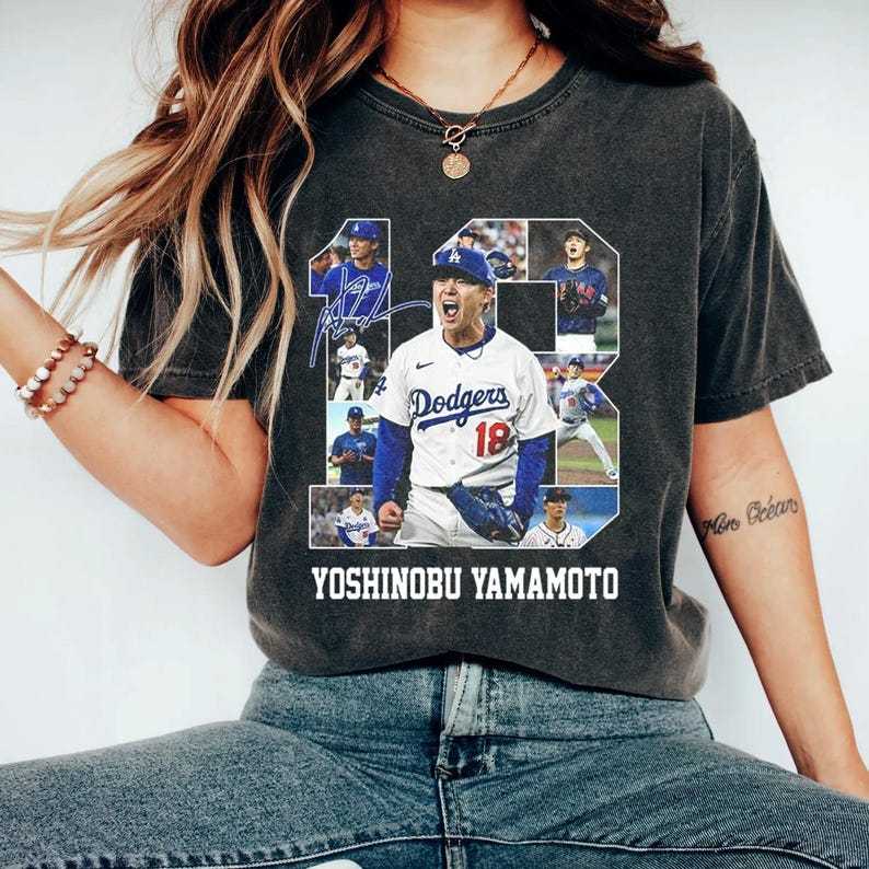 Yoshinobu Yamamoto “18” Baseball Tribute Apparel - Oversized Tee & Sweatshirt Collection