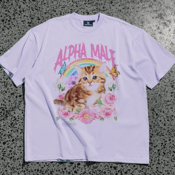 "ALPHA MALE" Retro Kitten Graphic T-Shirt