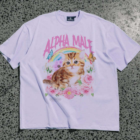 "ALPHA MALE" Retro Kitten Graphic T-Shirt