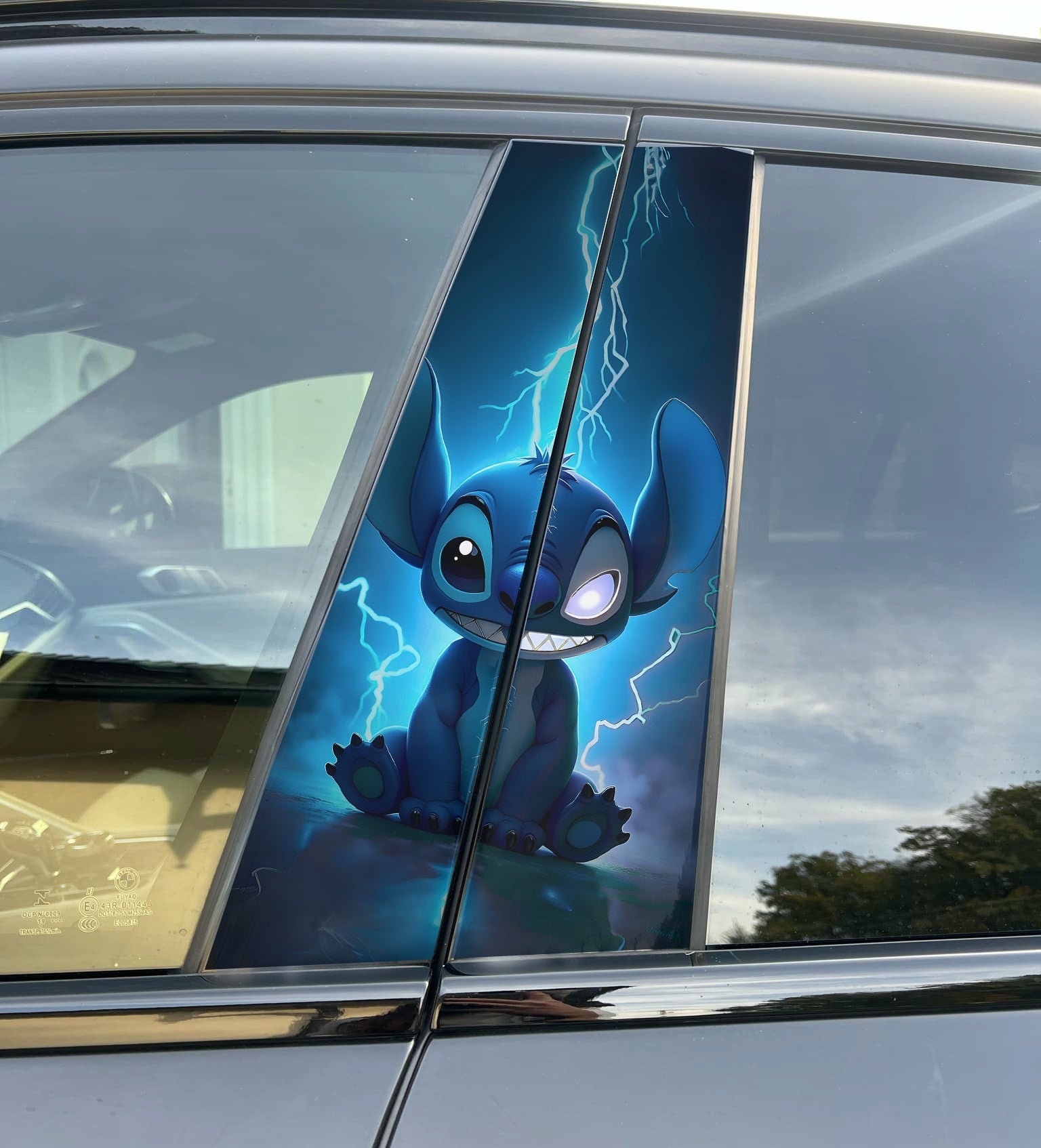 Stitch Car Pillar Wrap - Premium Vinyl B-Pillar Decal, Universal Fit