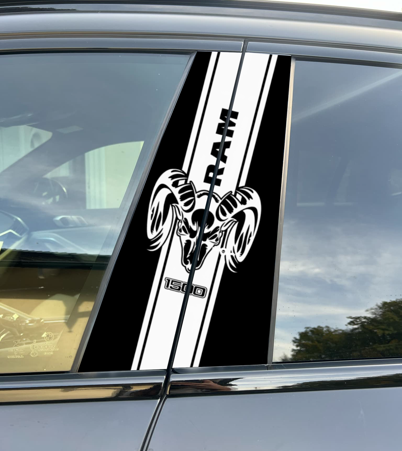 RAM 1500 Car Pillar Wrap Premium Vinyl B-Pillar Decal, Universal Fit