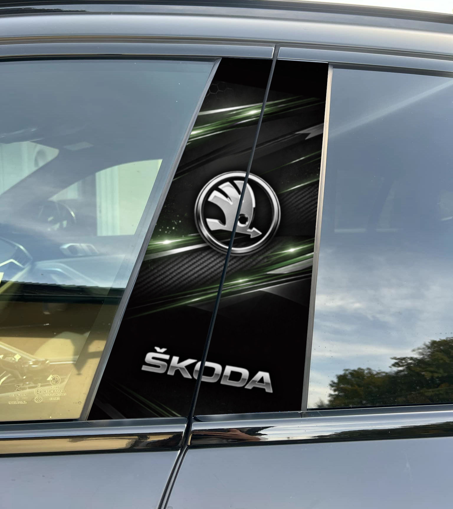 Skoda Car Pillar Sticker, Universal Fit