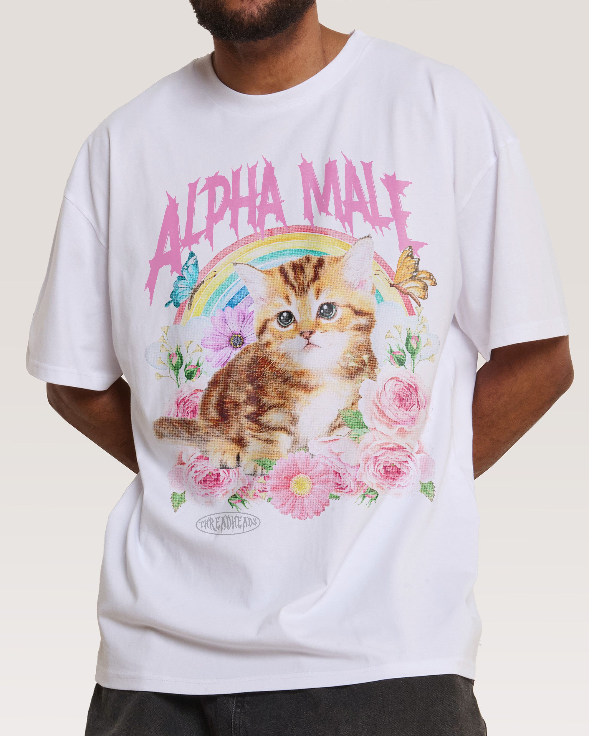"ALPHA MALE" Retro Kitten Graphic T-Shirt