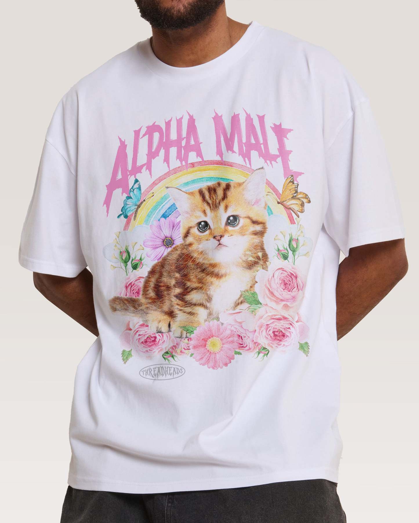"ALPHA MALE" Retro Kitten Graphic T-Shirt