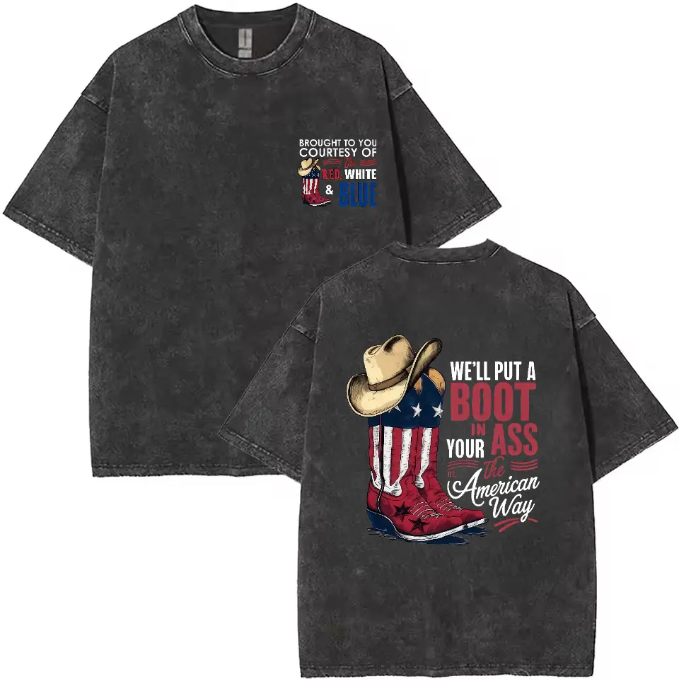 The American Way Bold Graphic Tee - Retro Patriotic Statement Top