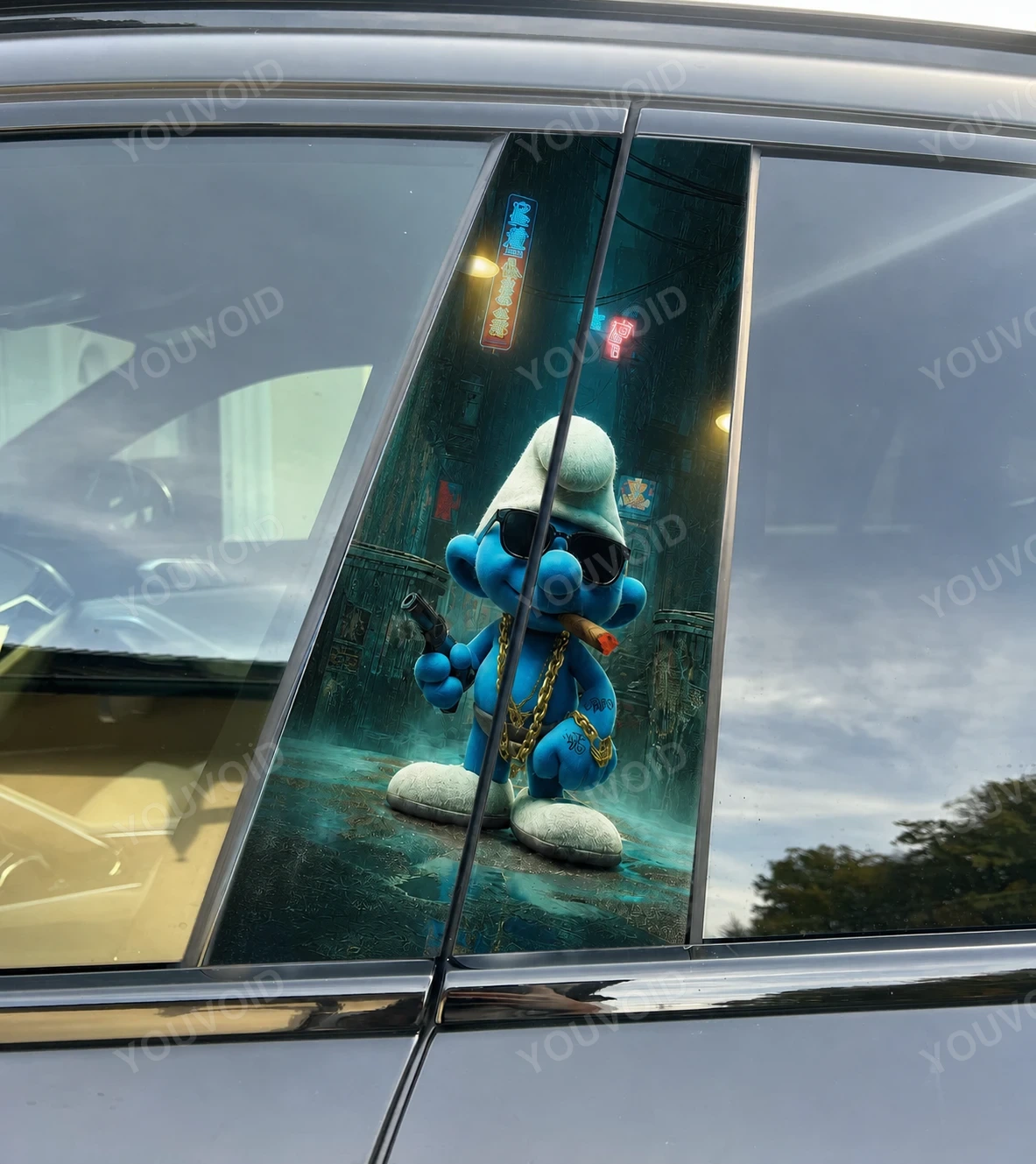 Smurf Gangster 2 - Car pillar Sticker