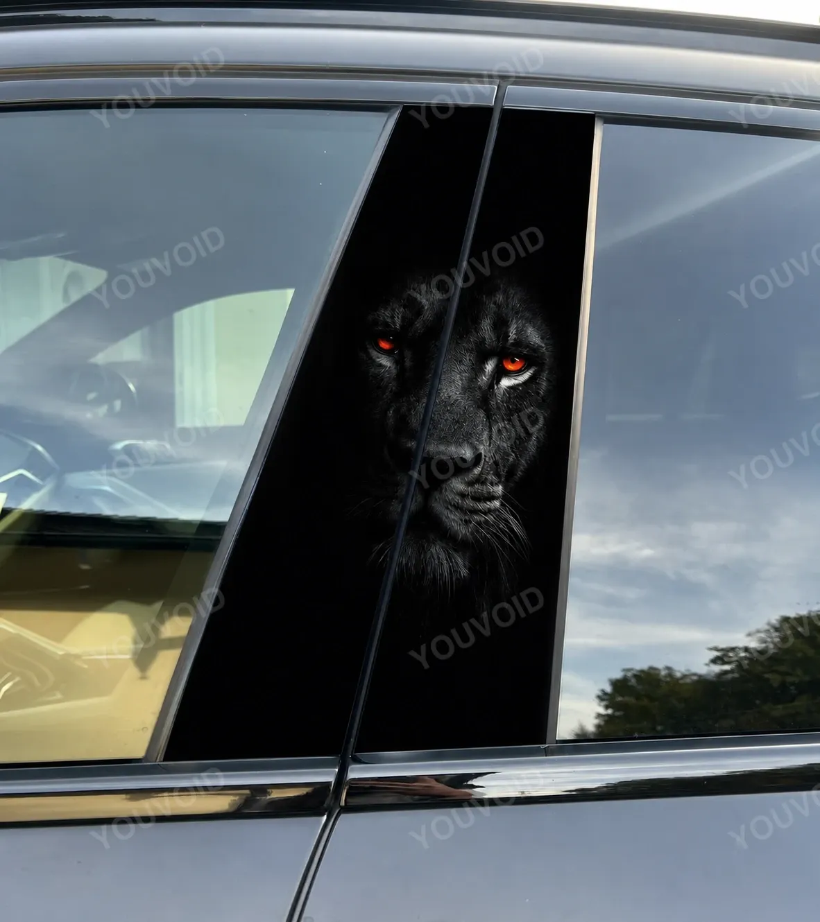 Lion with red eyes 2 - Car pillar sticker