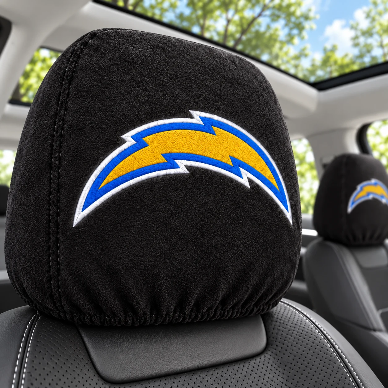 Los Angeles Chargers Football Car Headrest Covers - view 2