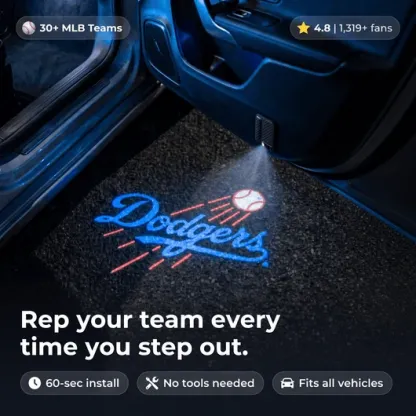 Baseball car door projector light detail