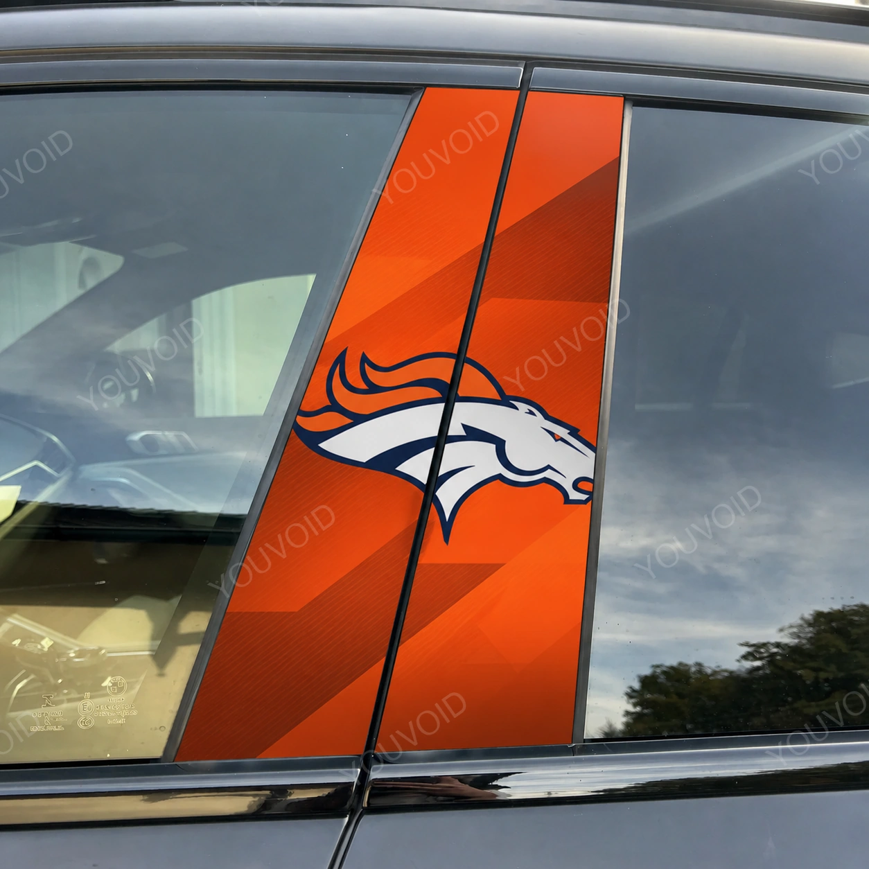 Denver Broncos Car Pillar Wrap - Premium Vinyl B-Pillar Decal, Universal Fit