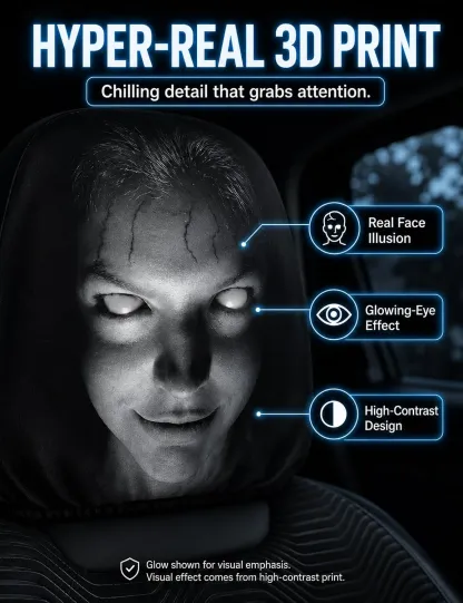 Ghost Face Car Headrest Covers - Style L (2PC) image 3