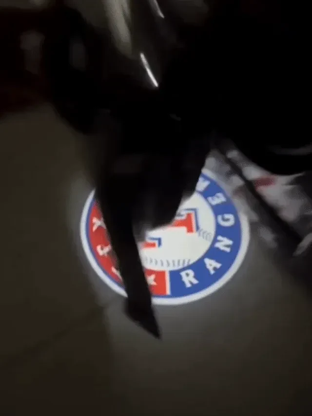Hockey car door projector light installation and demonstration