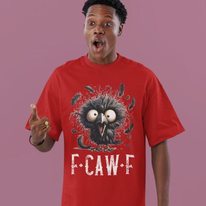 Funny Cartoon Crow "F-CAW-F" Casual Graphic Tees/Sweatshirts