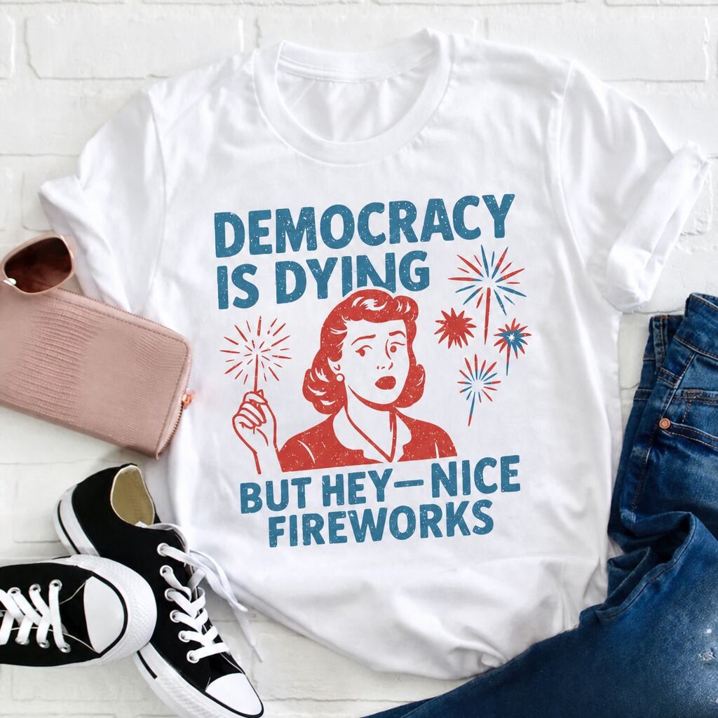 Retro Funny July 4th Fireworks Graphic Tee