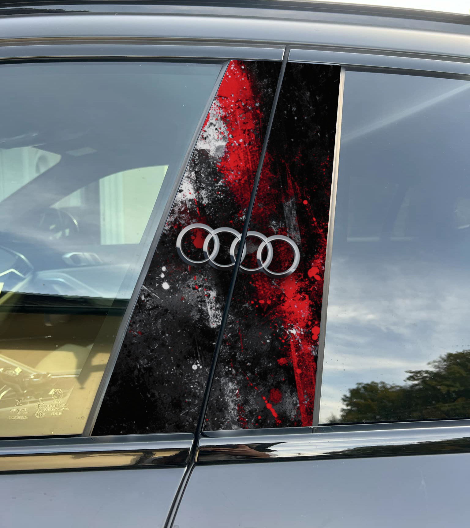 Audi Car Pillar Wrap - Premium Vinyl B-Pillar Decal, Universal Fit