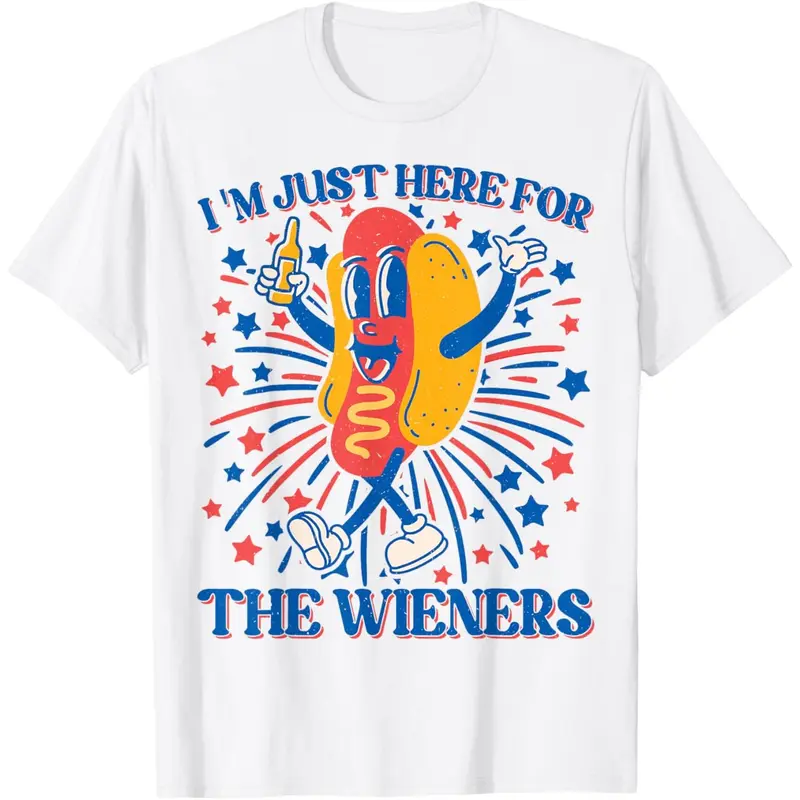 I'm Just Here For The Wieners Funny Hot Dog Graphic Tee