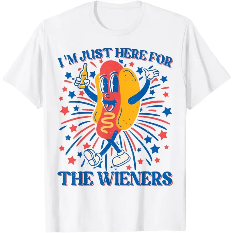 I'm Just Here For The Wieners Funny Hot Dog Graphic Tee