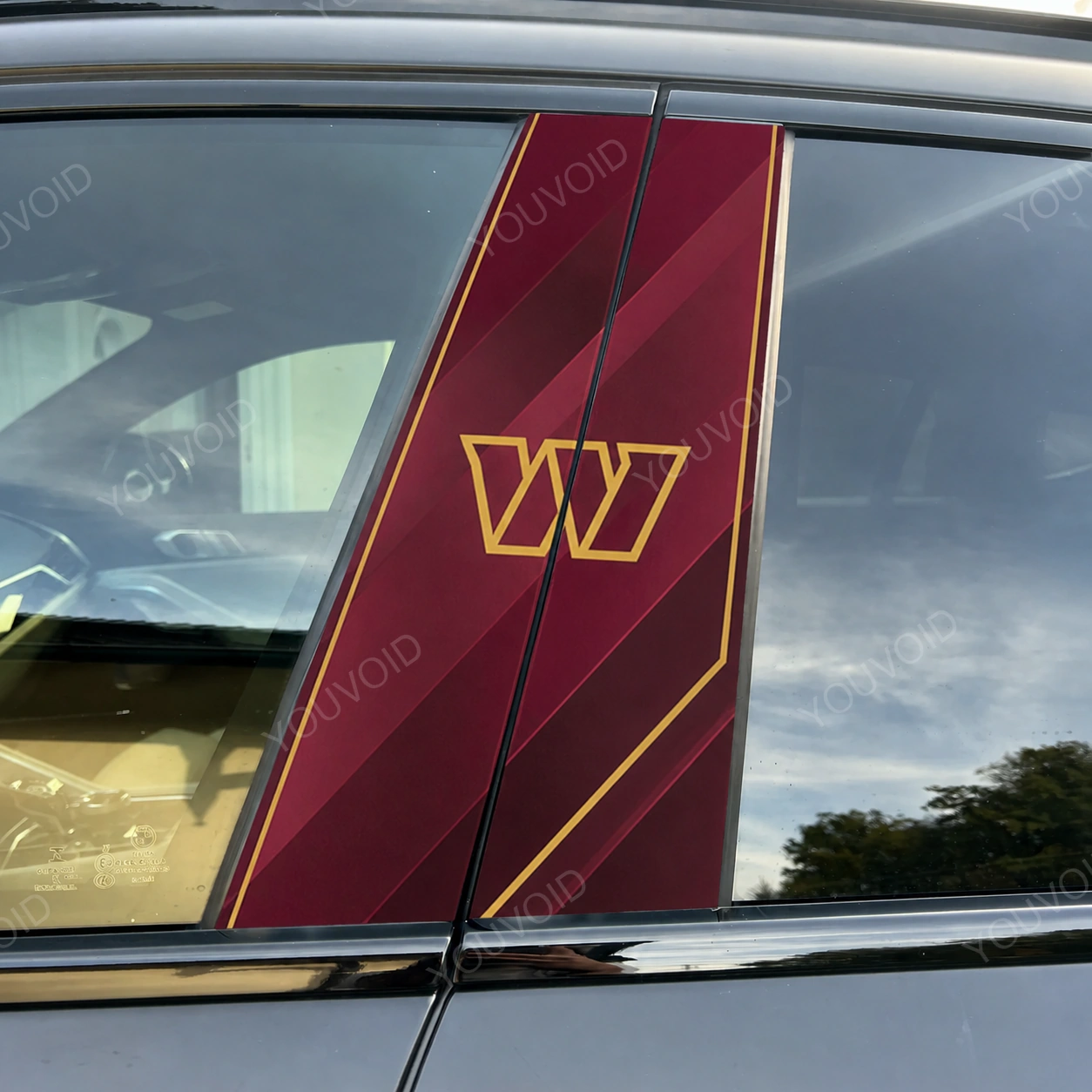 Washington Commanders Car Pillar Wrap - Premium Vinyl B-Pillar Decal, Universal Fit