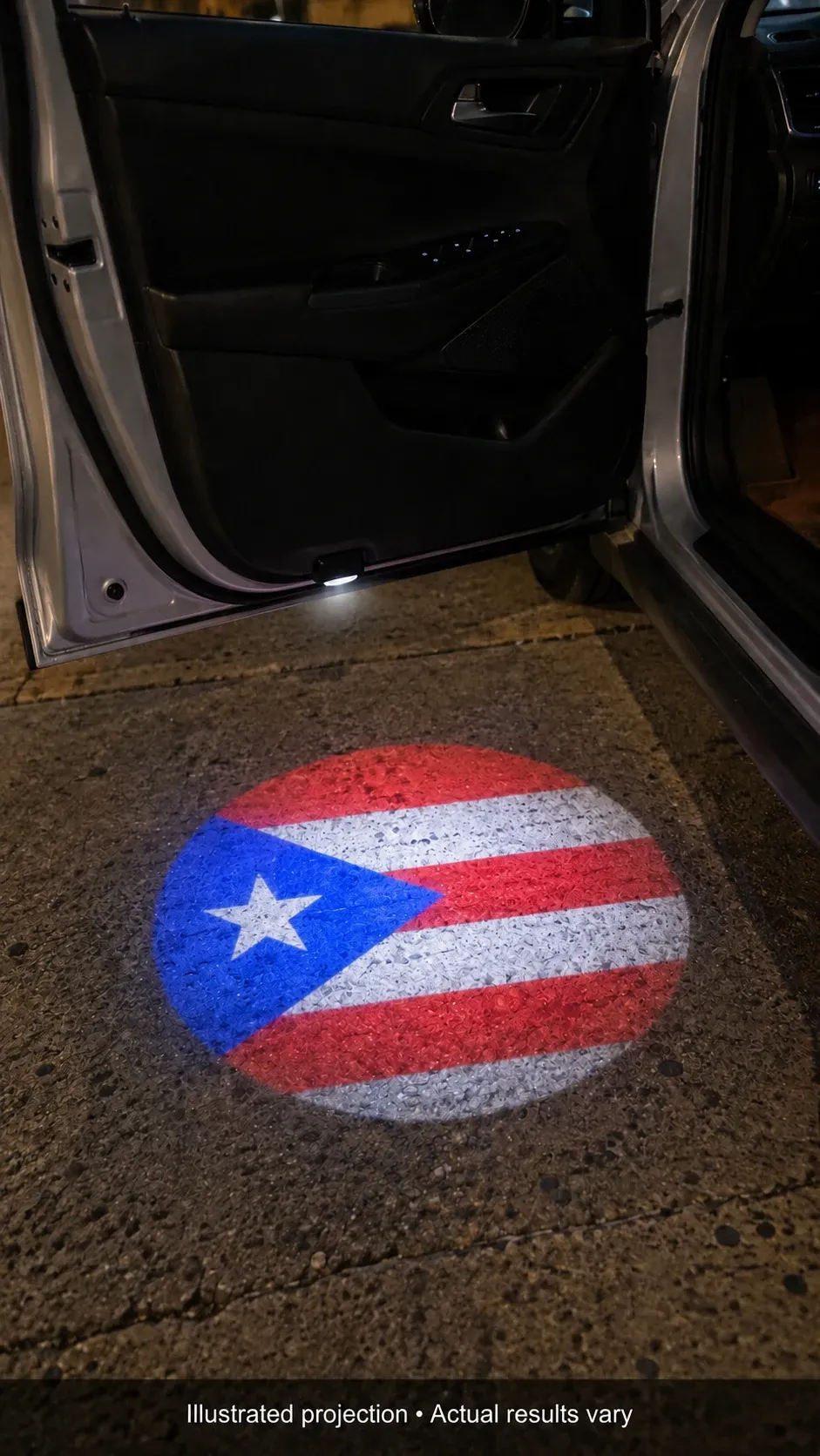 Boricua Glow – Puerto Rico LED Car Door Welcome Projector Lights