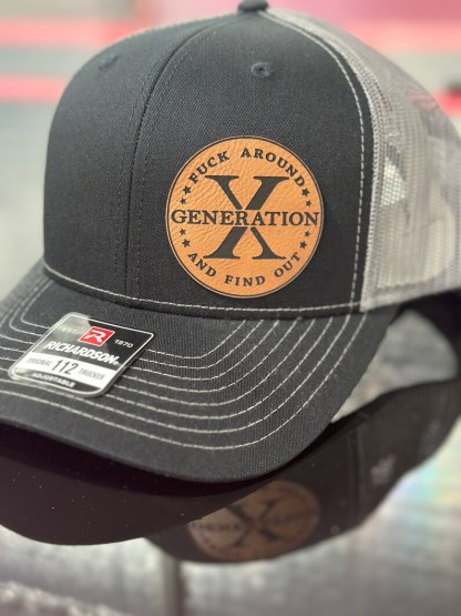 Gen X, Generation x, FAFO , leatherette patch hat