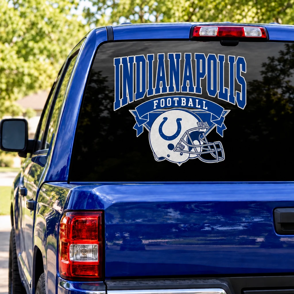 Indianapolis Colts Football Square Rear Window Decal