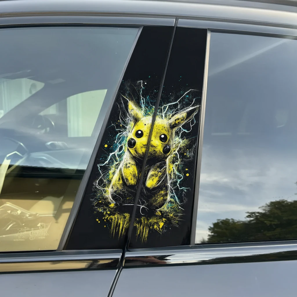 Pikachu lightning bolts - Car pillar sticker