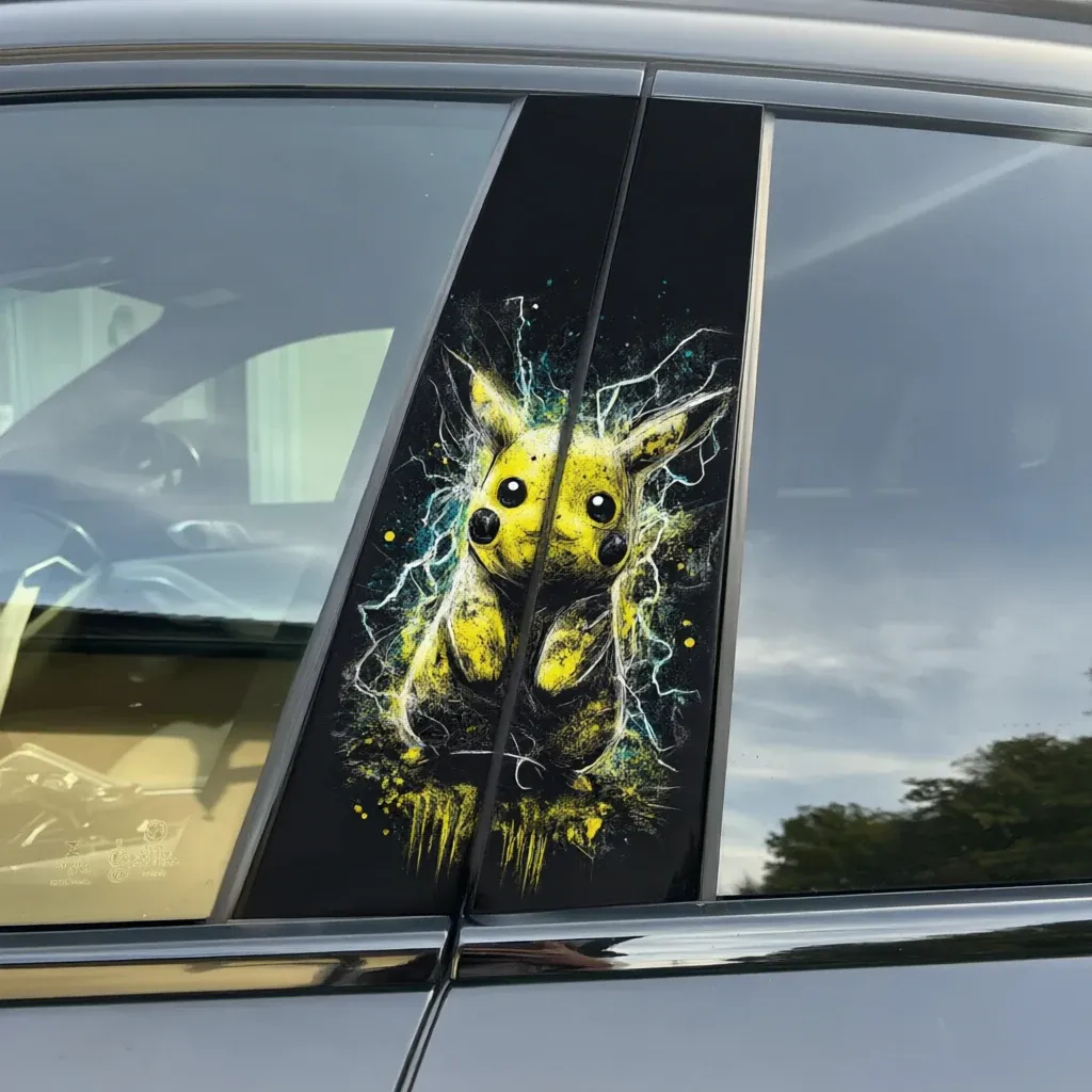 Pikachu lightning bolts - Car pillar sticker