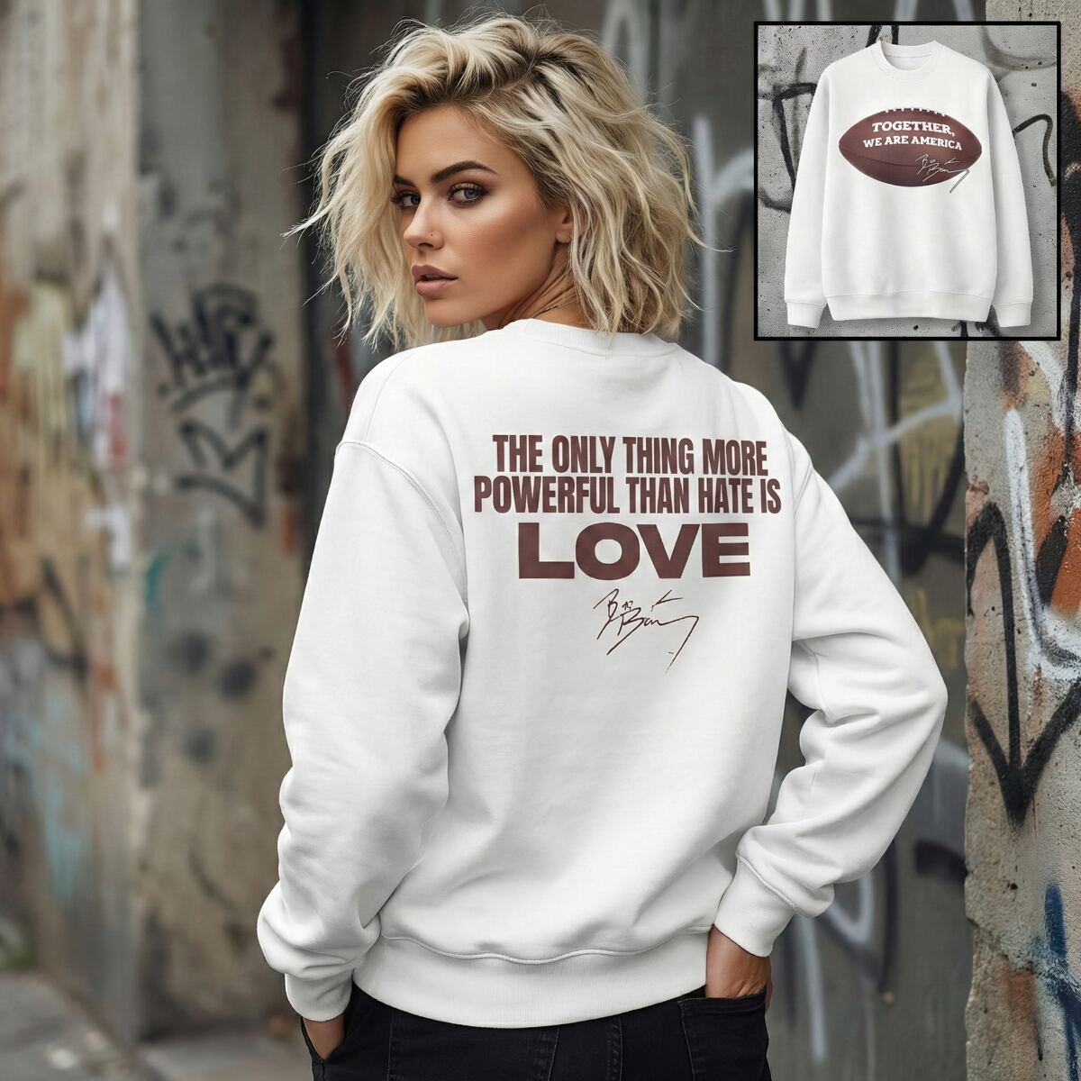 "Together We Are America" Tribute Hoodie - Bad Benito Halftime Show Commemorative Merch