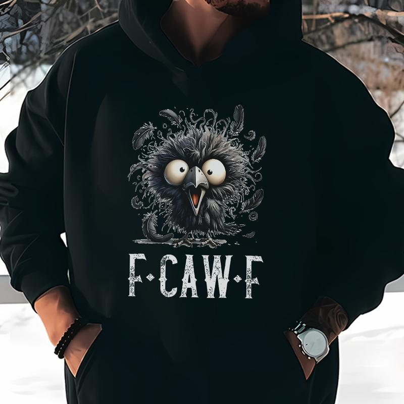 Funny Cartoon Crow "F-CAW-F" Casual Graphic Tees/Sweatshirts
