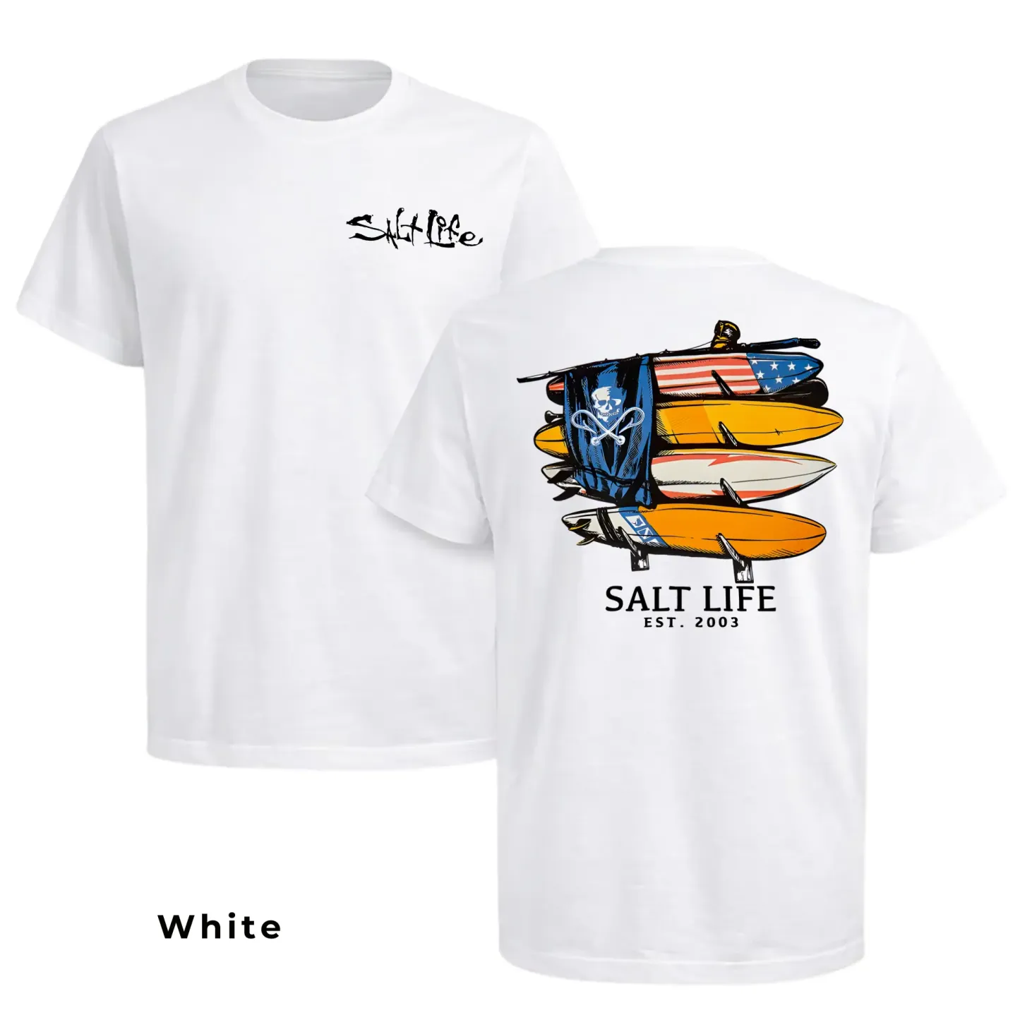  Salt Life Surfboard Graphic Oversized Tee，Perfect for Beach Lovers, Fits