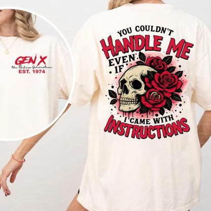 Custom "Gen X Relentless Generation EST. [Your Year]" Graphic Tee – Skull Rose Vintage Style