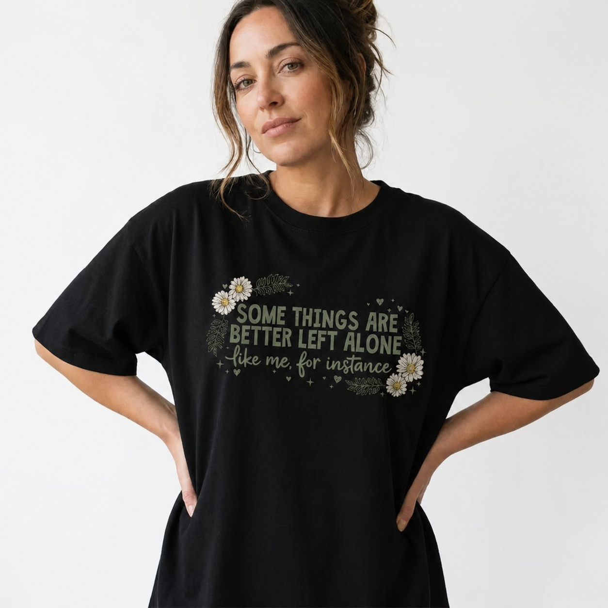 Funny Introvert Daisy Graphic Tee | Some Things Better Left Alone