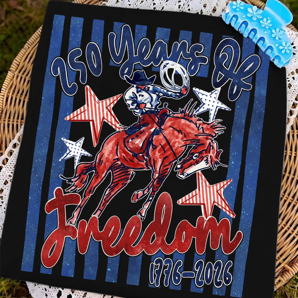 250 Years of Freedom 1776-2026 Cowboy Graphic Tee