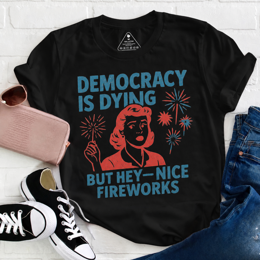 Retro Funny July 4th Fireworks Graphic Tee