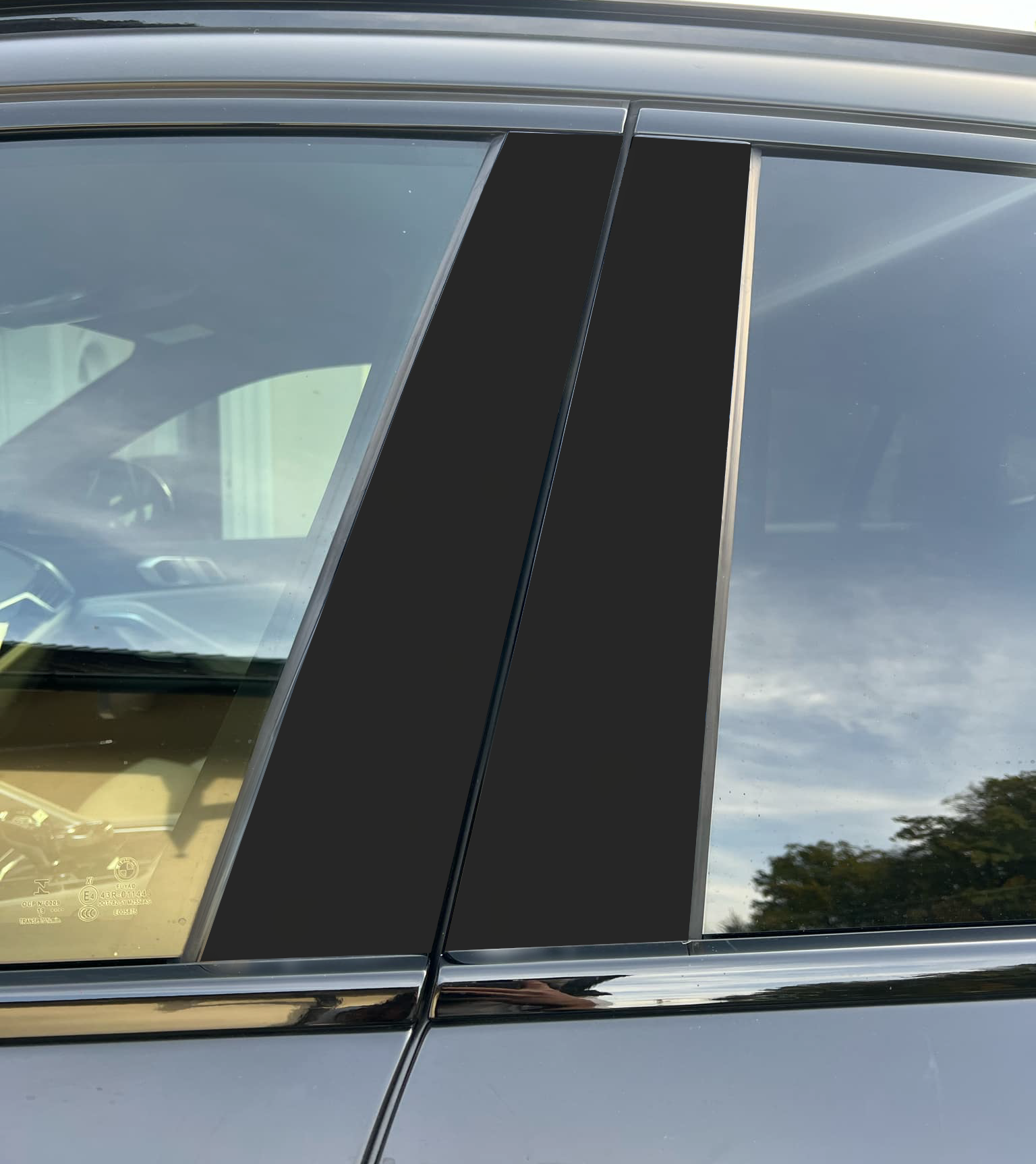 Matte Black Car Pillar Wrap - Premium Vinyl B-Pillar Decal, Universal Fit