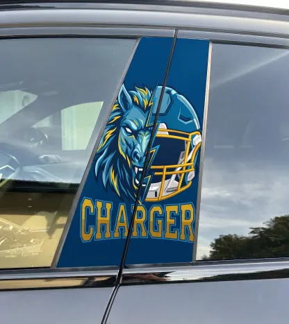 Los Angeles Chargers Car Pillar Wrap - Universal Fit Style 2