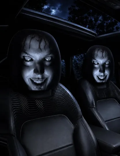 Ghost Face Car Headrest Covers - Style K (2PC) image 1