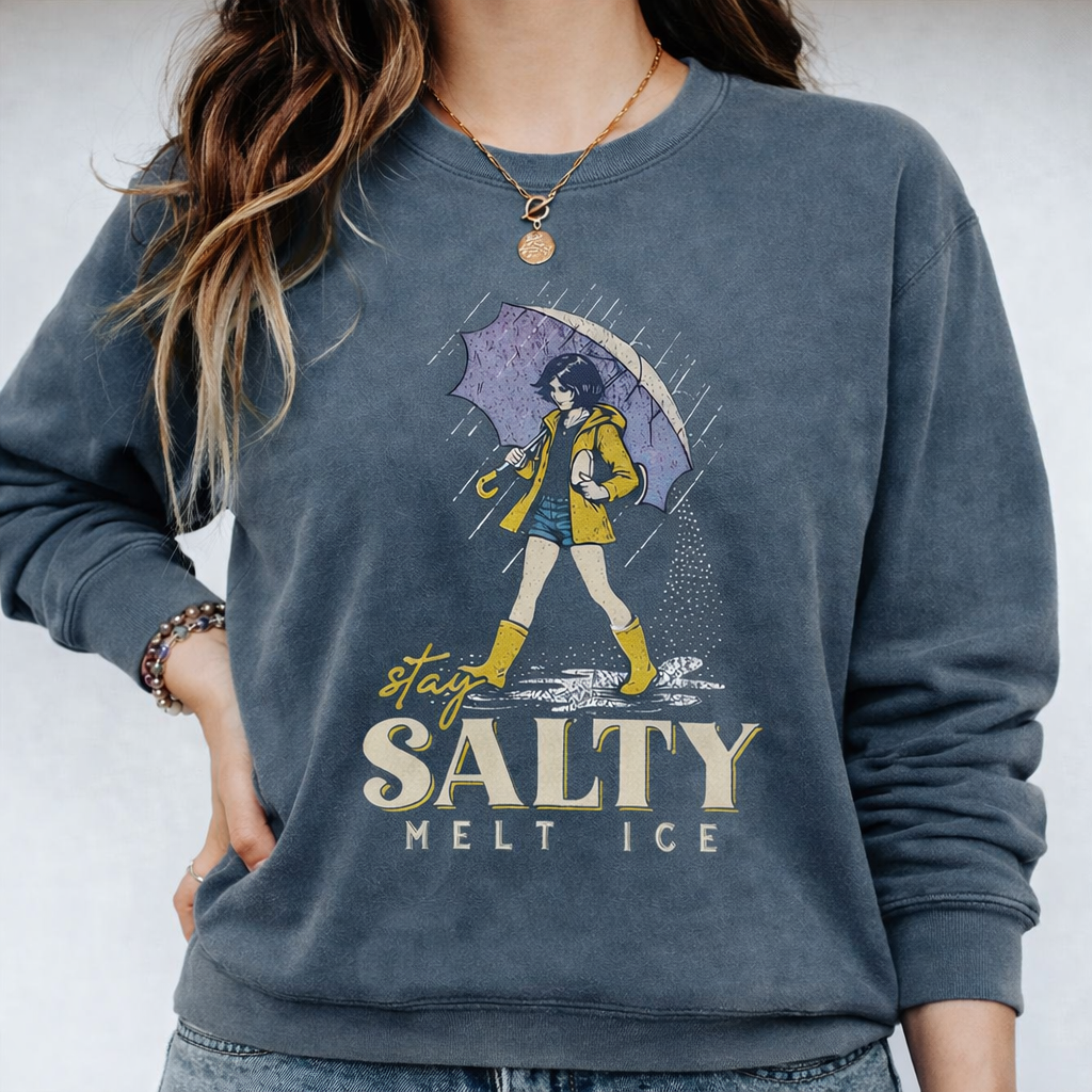 "Stay Salty, Melt ICE" Vintage Graphic Tee - Social Justice Parody Shirt